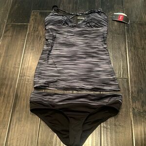 TYR grey and black tankini